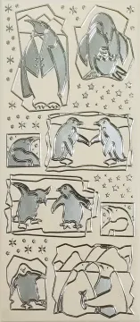 Penguins Peel Offs, silver